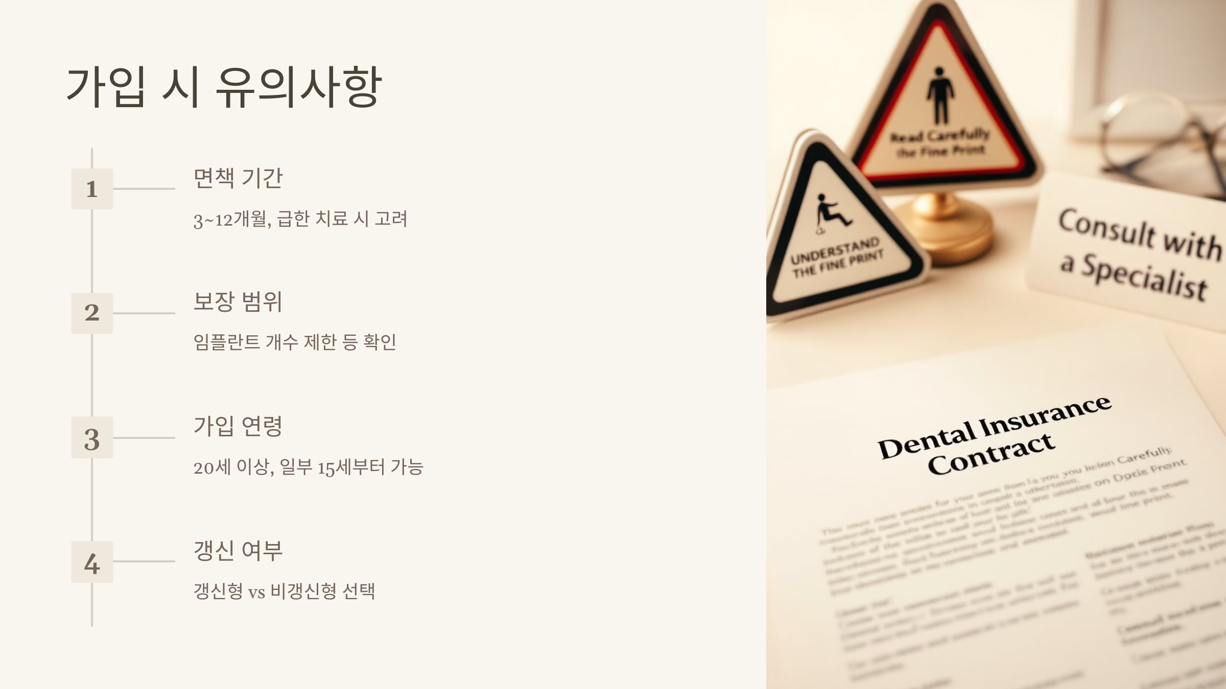 치아보험 가입 시 유의할 점 ⚠️