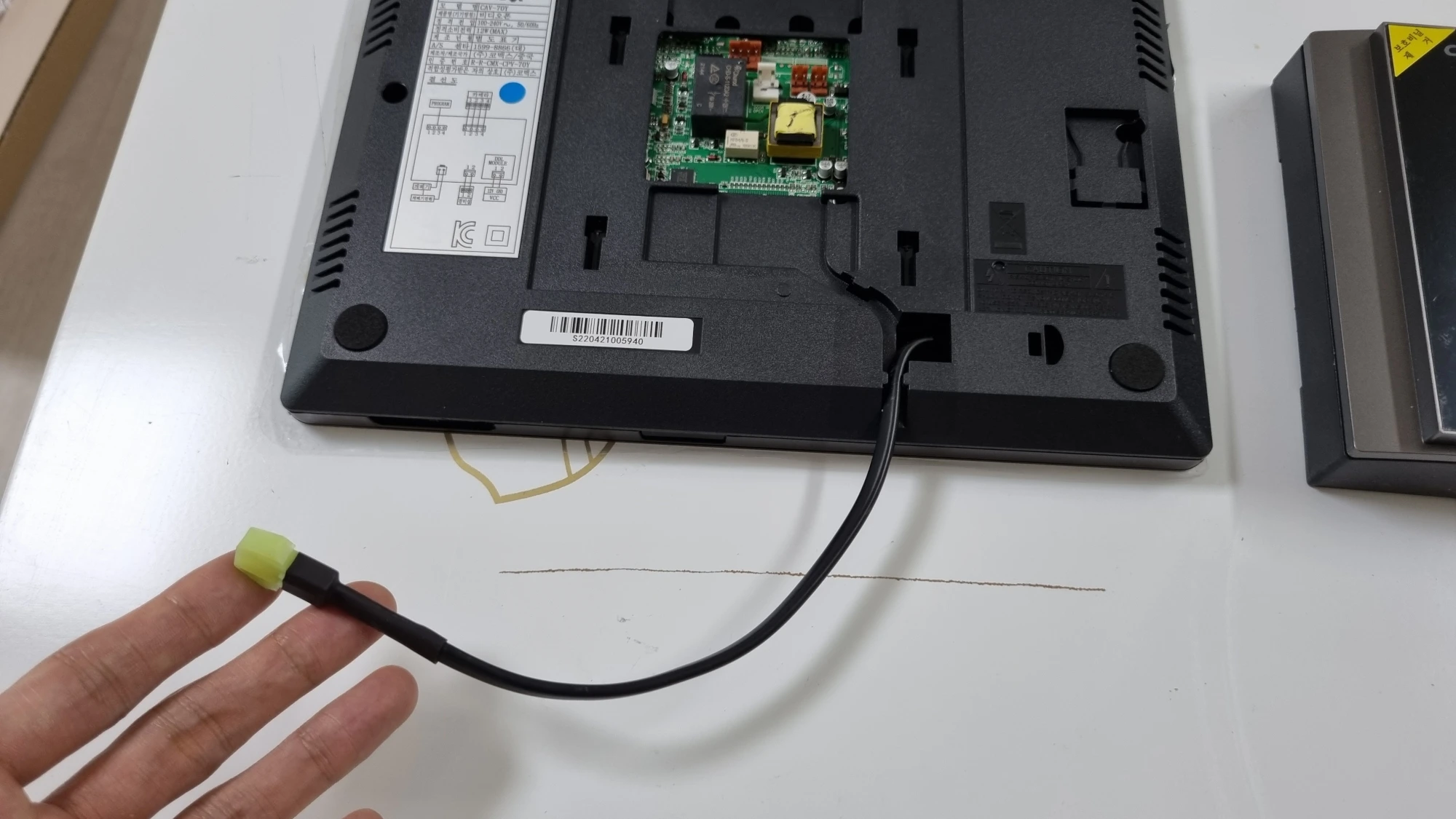 전원 잭 연결 모습