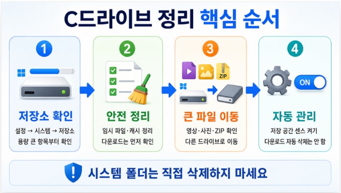 C드라이브 정리 핵심 4단계