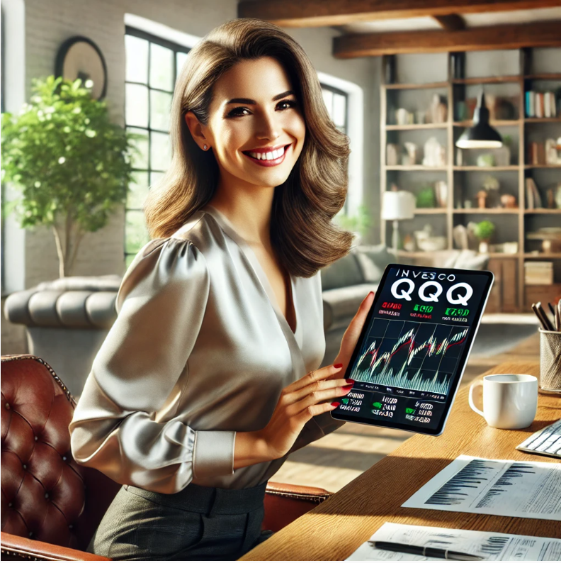 QQQ투자에 대해 긍정적인 결과 가진 30대 여성 이미지
