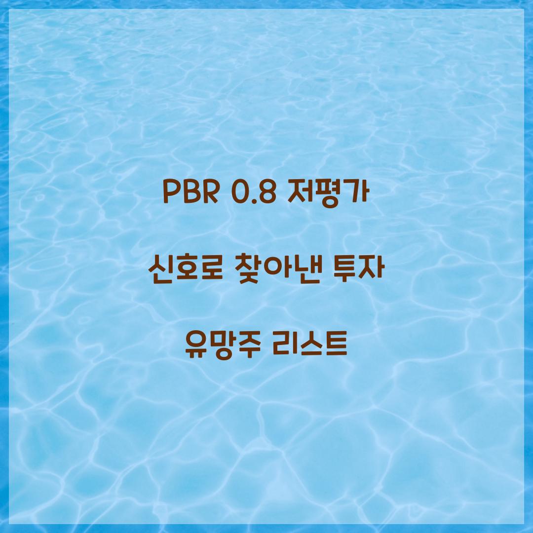 PBR 0.8 저평가 신호