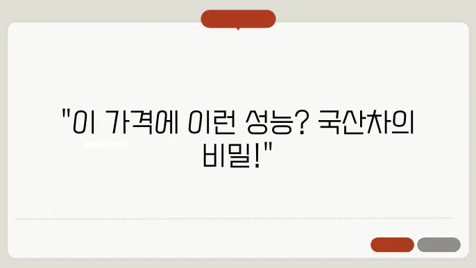 가성비 좋은 국산차