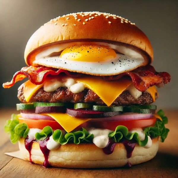 달걀과 파인애플이 들어간 Grill'd의 '빅 퀸즐랜더' 햄버거