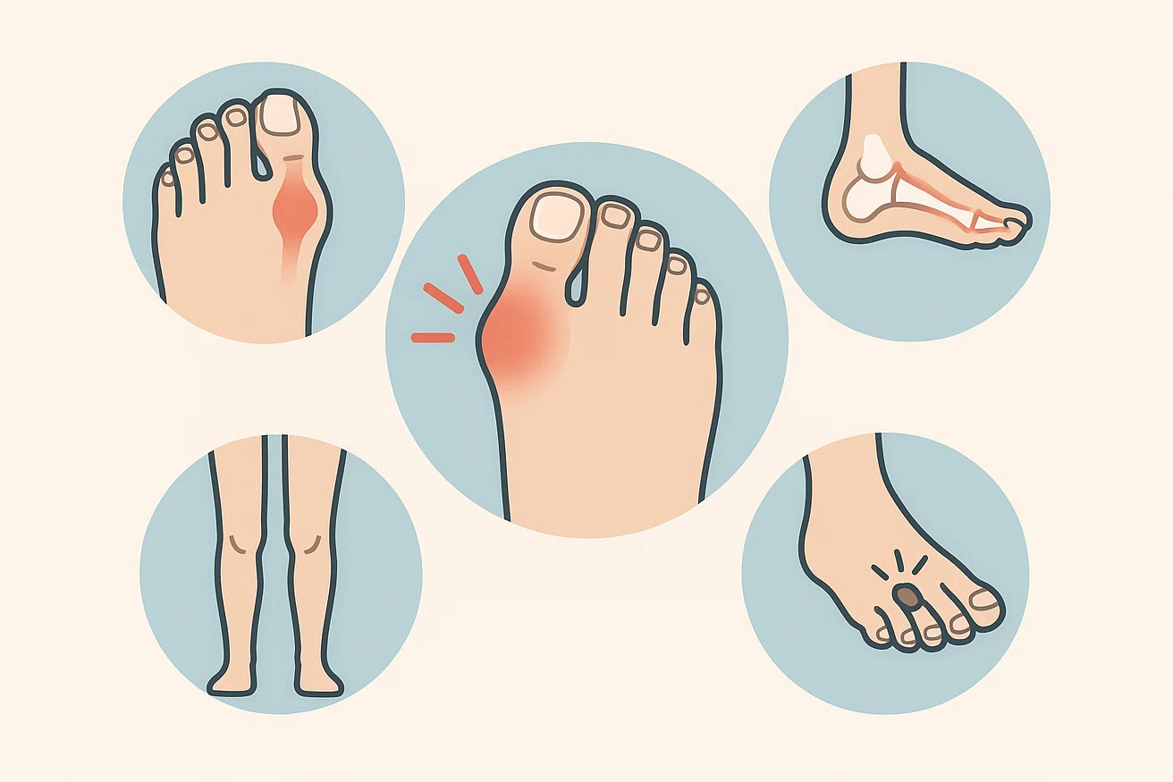 무지외반증, 관절염, 통풍, 지간 신경종, 하지 정렬 이상