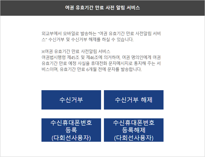 여권유효기간알림서비스