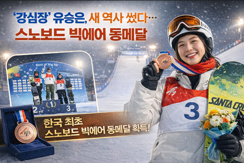 유승은 동메달, 한국 스노보드 빅에어 새 역사 썼다