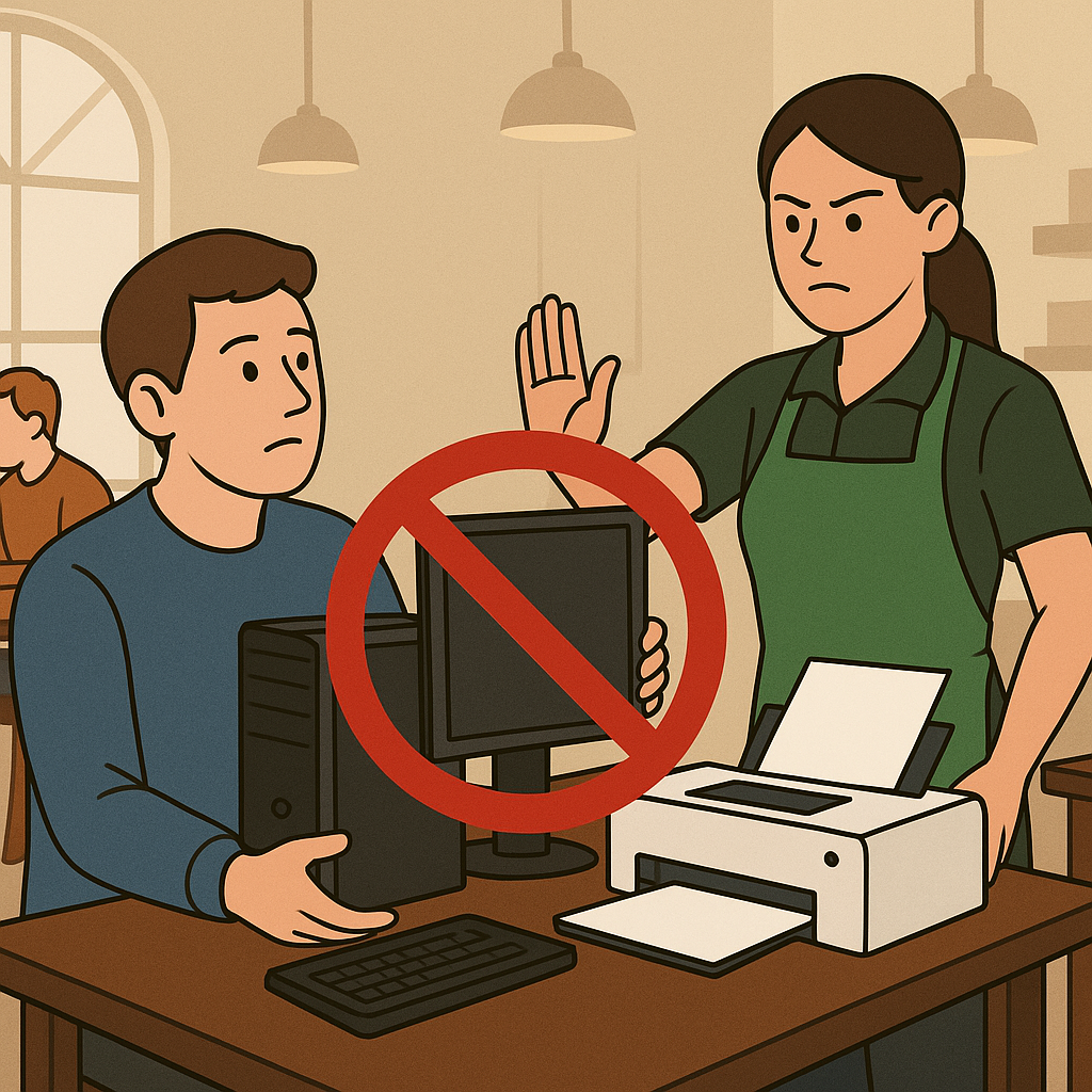 스타벅스코리아 데스크탑, 프린터 반입금지