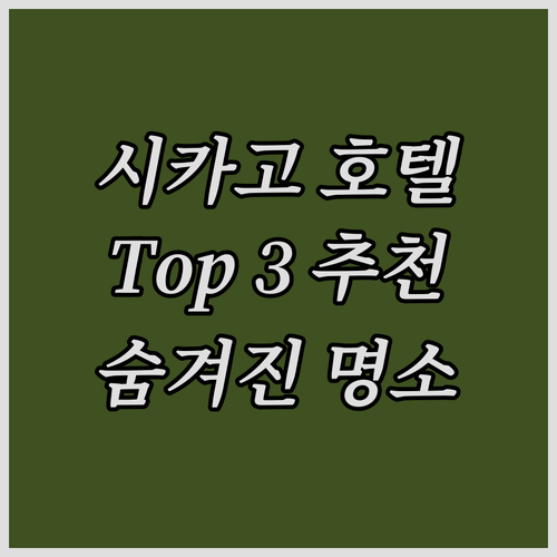 시카고 호텔 추천 Top 3! 나만 ..
