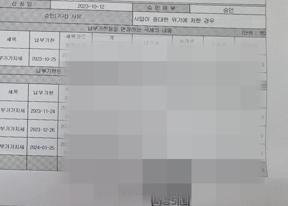 예정고지분할납부승인고지서