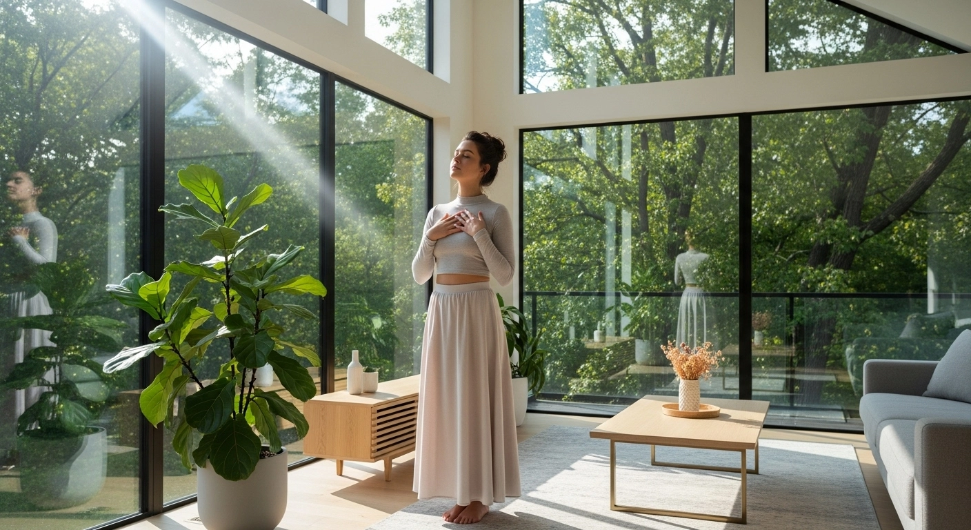 호흡하면서 마음을 안정시키는 이미지