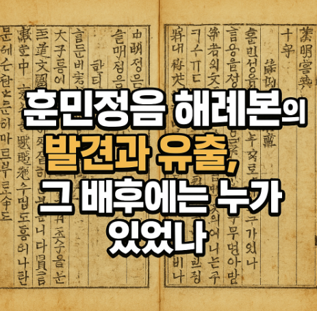 훈민정음 해례본의 발견과 유출