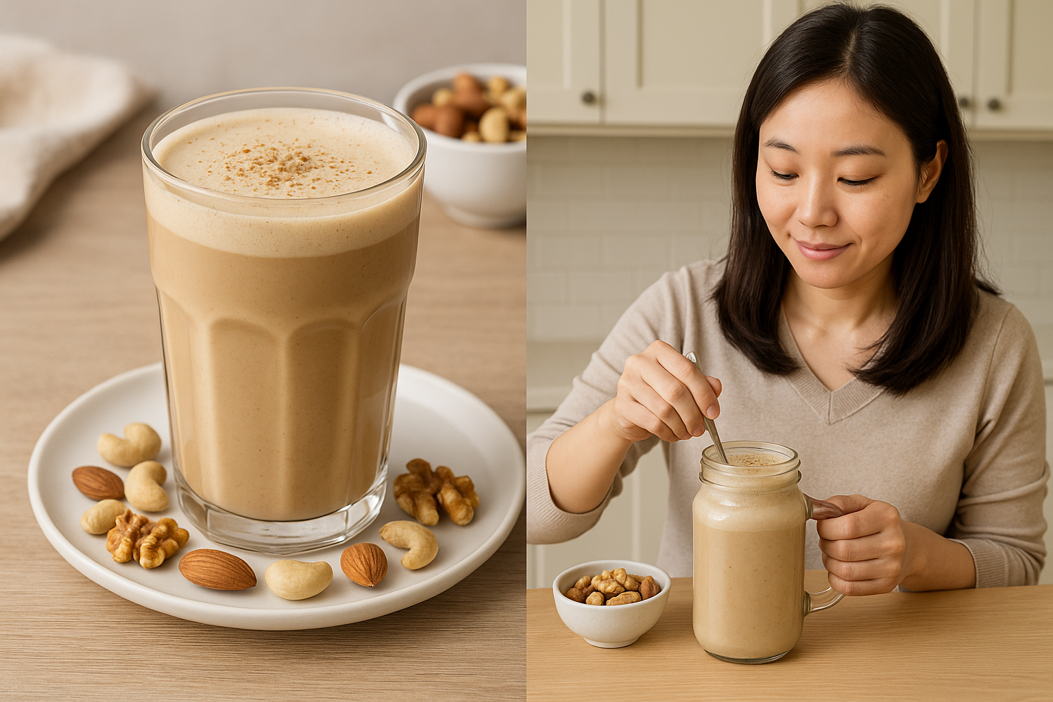 고소하고 건강한 견과류 라떼 레시피