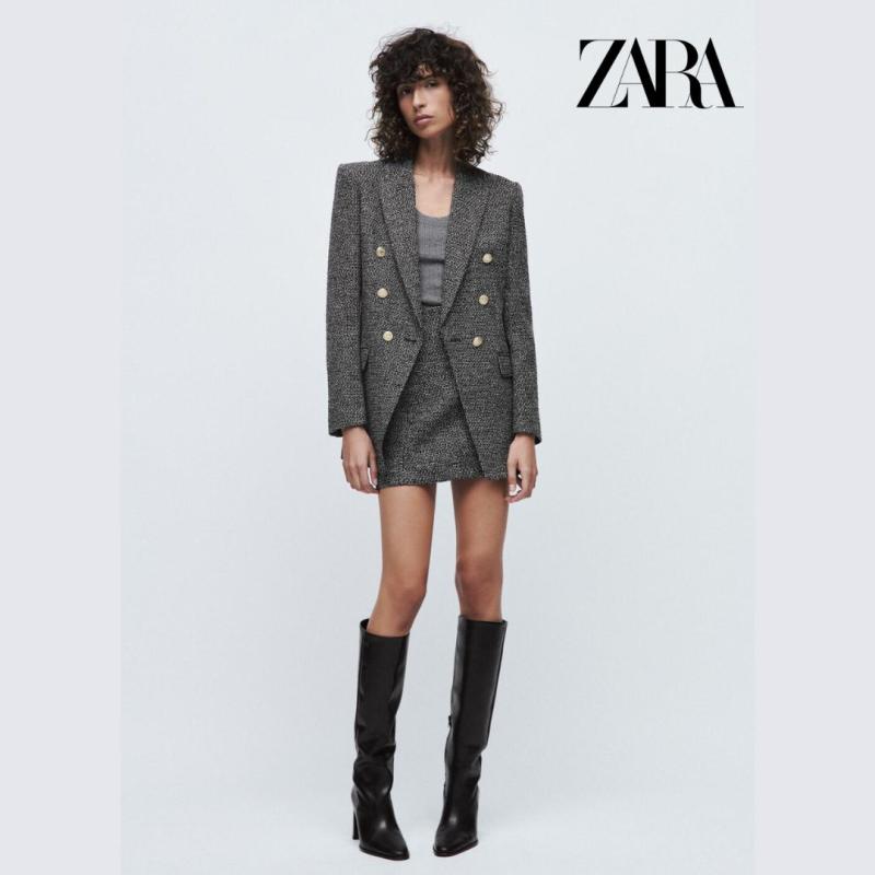 ZARA 트위드 자가드 세미정장 재킷 스커트 셋업
