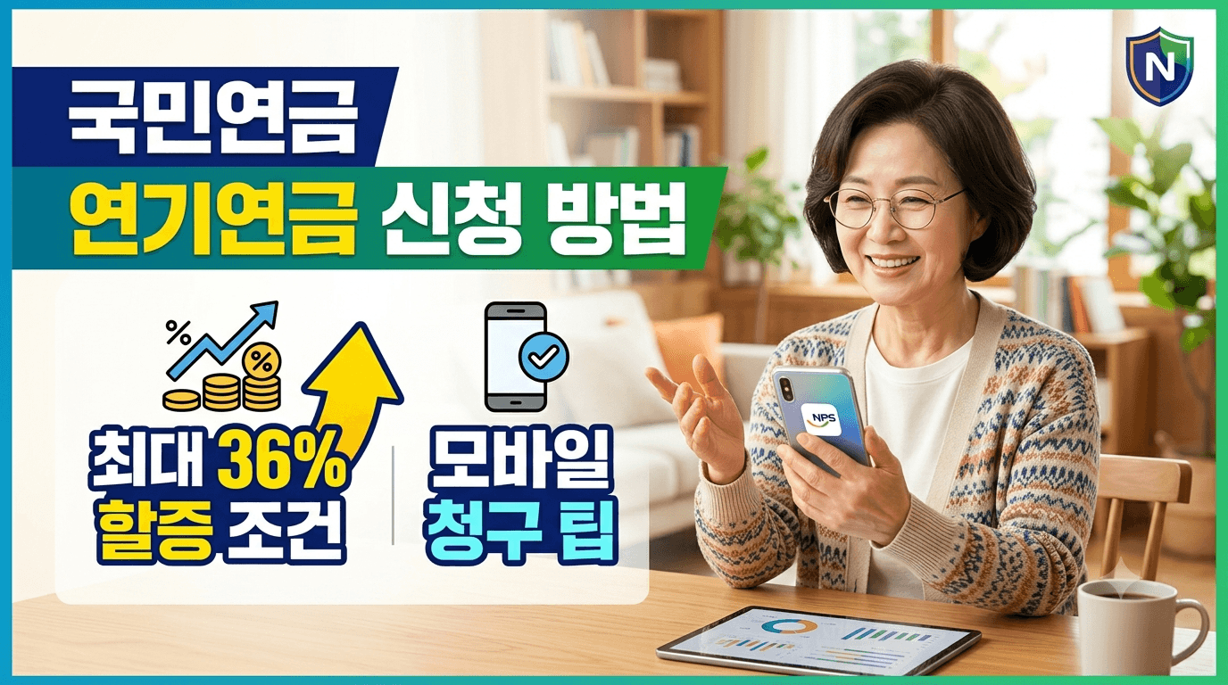 국민연금 연기연금 신청 방법|최대 36% 할증 조건과 모바일 청구 팁
