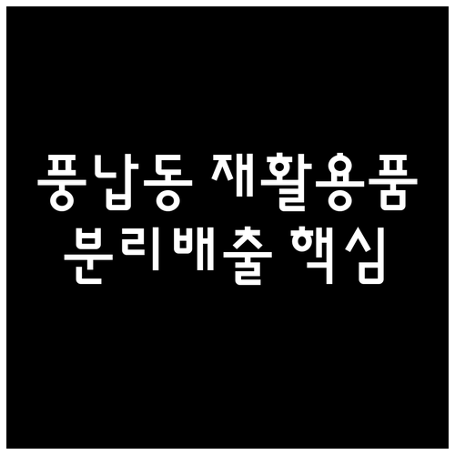 풍납동 재활용품 분리배출 핵심 이것만..
