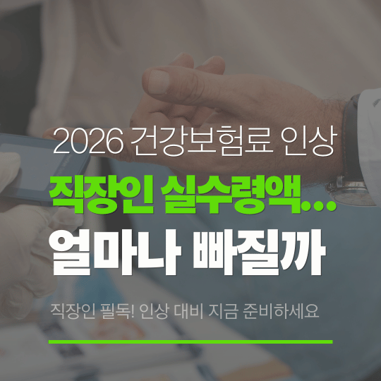 2026 건강보험료 인상 확정! 직장인 월급 실수령액 얼마나 줄어들까
