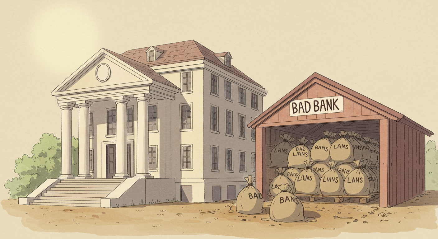 은행과 배드뱅크를 직관적으로 보여주는 그림