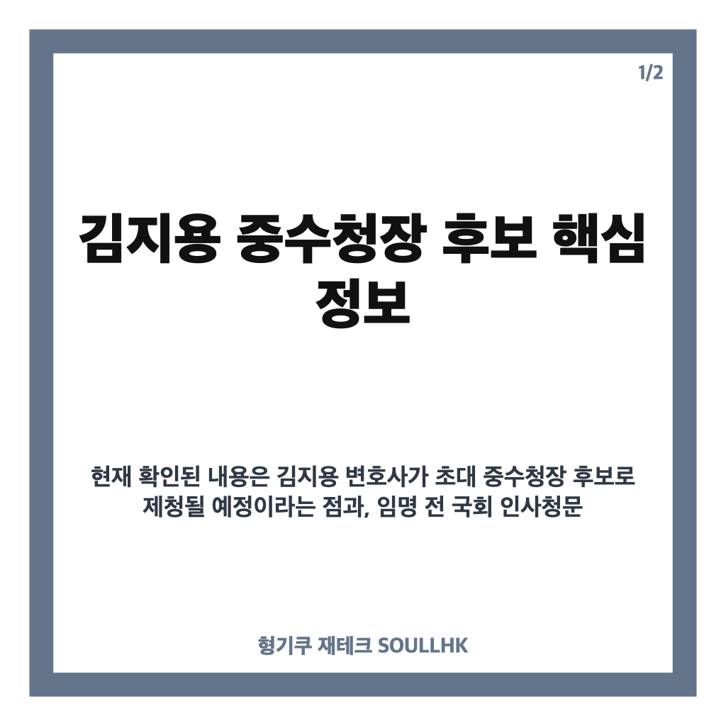 김지용 중수청장 후보 제청, 초대 청장 임명 절차와 쟁점 정리 카드뉴스 1