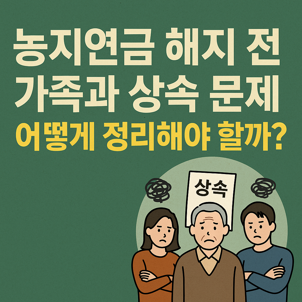 농지연금 해지 전 가족과 상속 문제 정리 방법