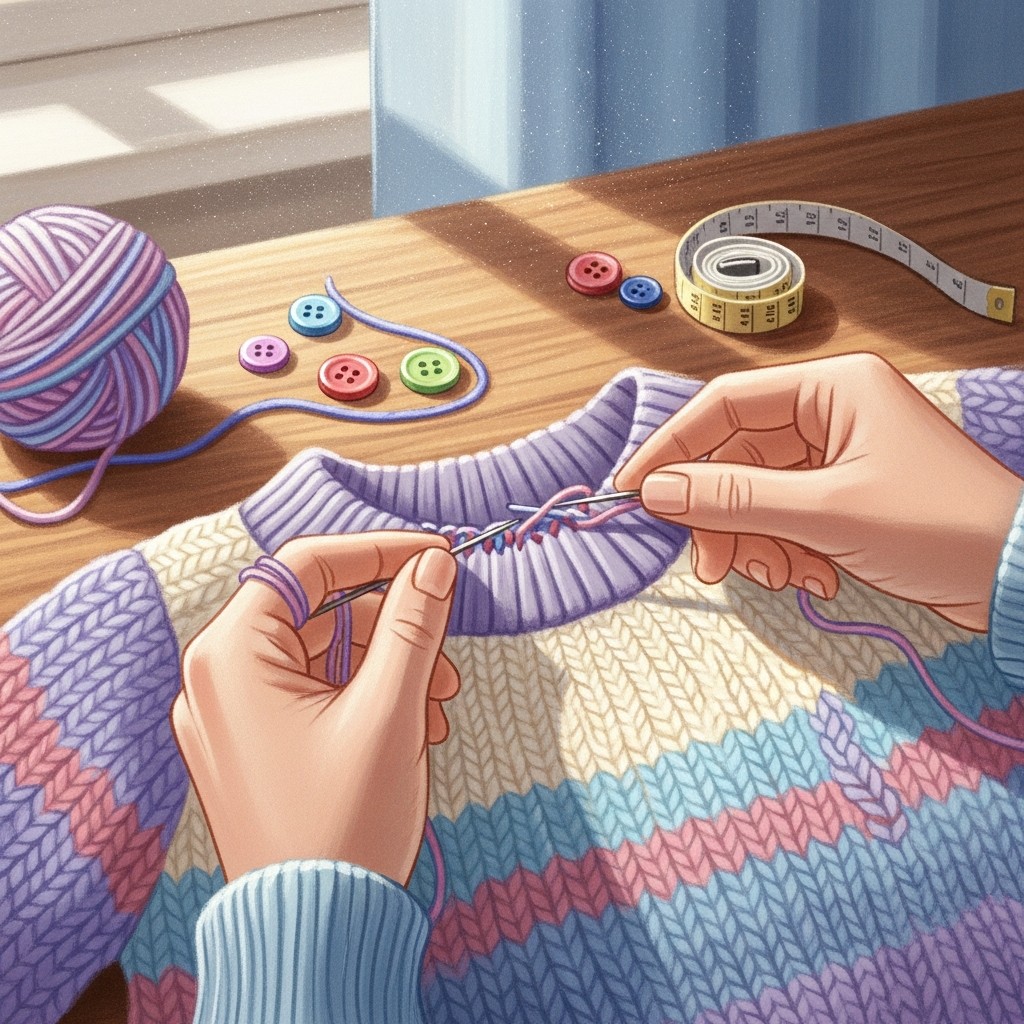 니트 목둘레 수선