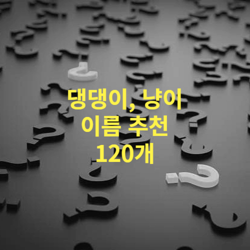 강아지, 고양이 이름 추천