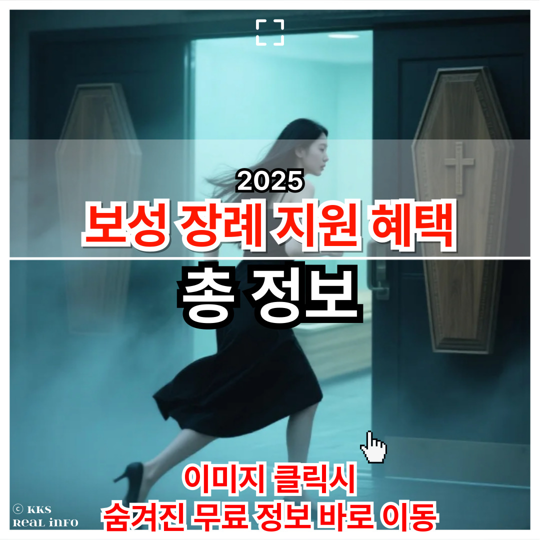 2025 보성군 장례 지원 혜택 구체적인 절