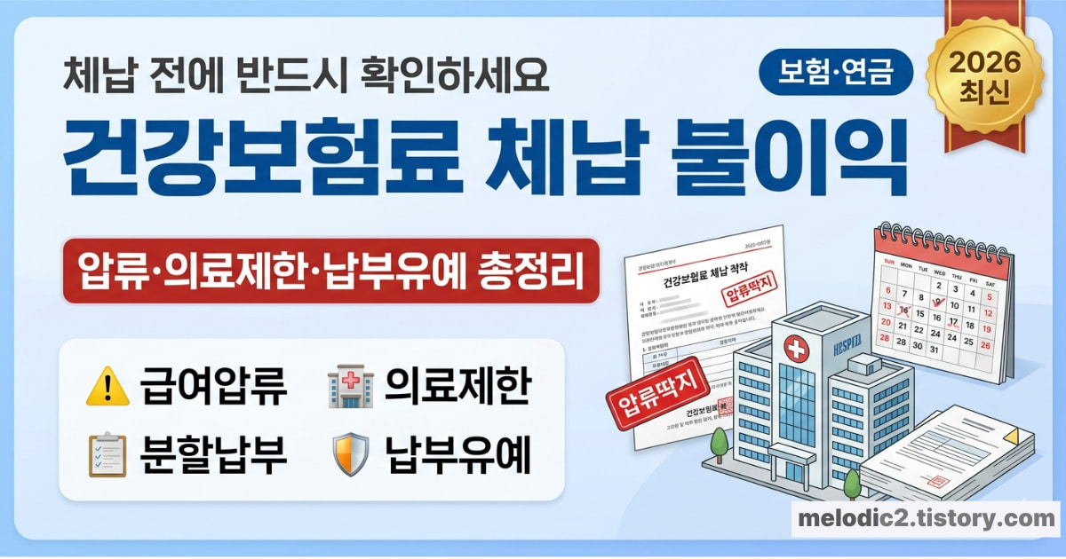 건강보험료 체납 불이익 압류 납부유예 분할납부 총정리 2026