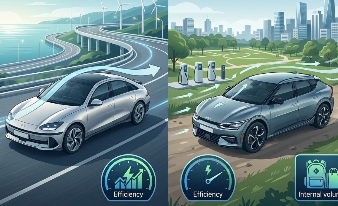 2026 아이오닉6 vs EV6 전비 비교 (연식변경 모델, 롱레인지 효율 차이) 이미지