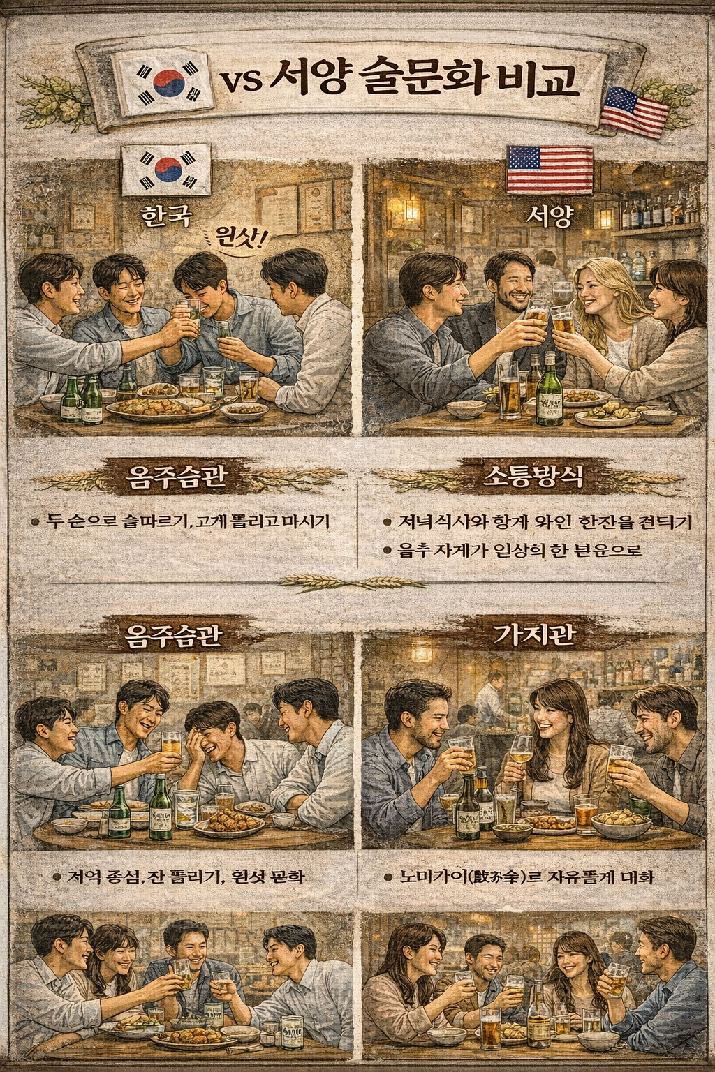 한국 vs 서양 술문화