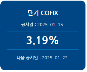 2025년 1월 단기 코픽스 기준금리