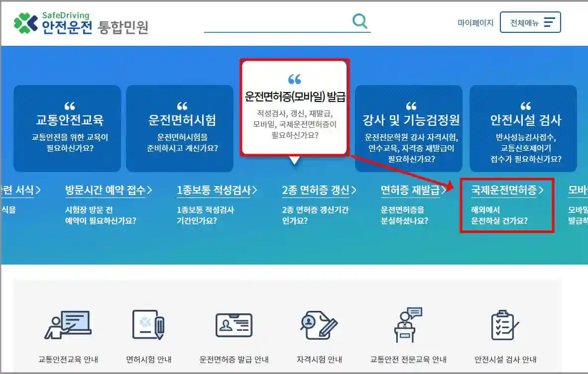 국제운전면허증 신청 방법, 온라인 방문 신청