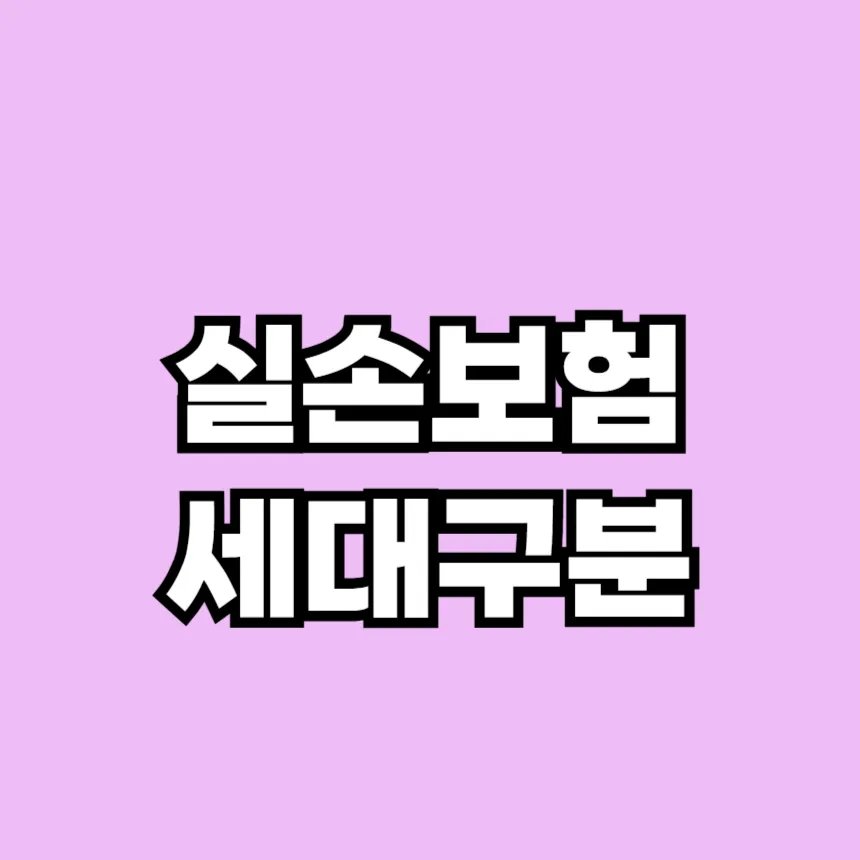 실손보험 세대구분