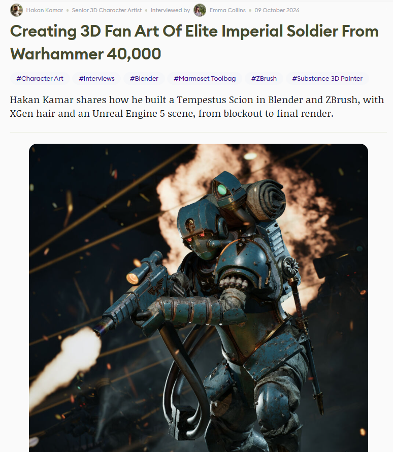 Warhammer 40,000 캐릭터 제작 과정 공개, Blender부터 ZBrush까지