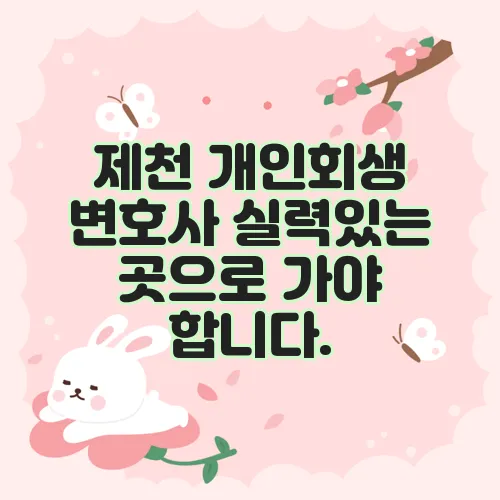제천 개인회생 변호사 실력있는 곳으로 가야 합니다.