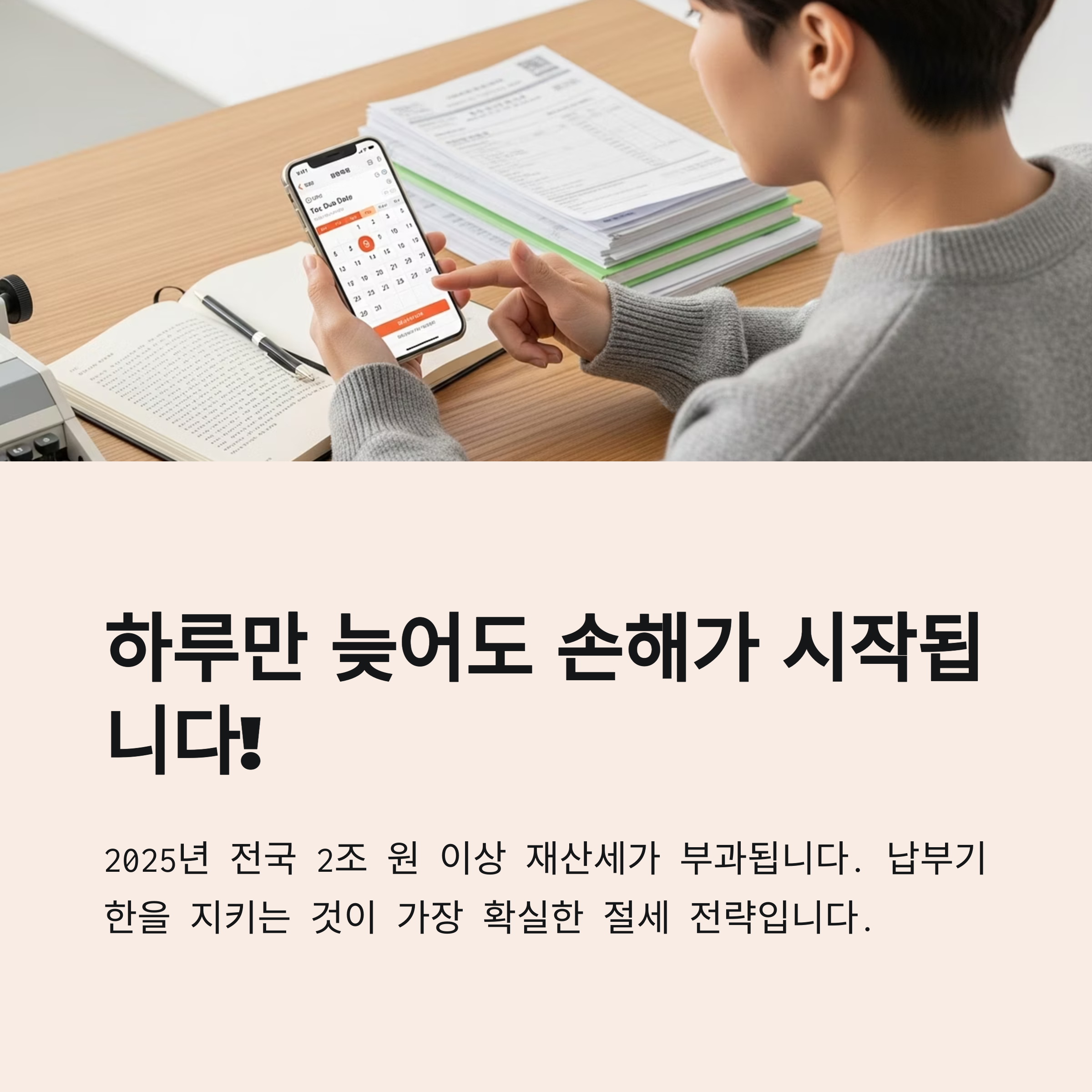 하루만 늦어도 손해가 시작됩니다!