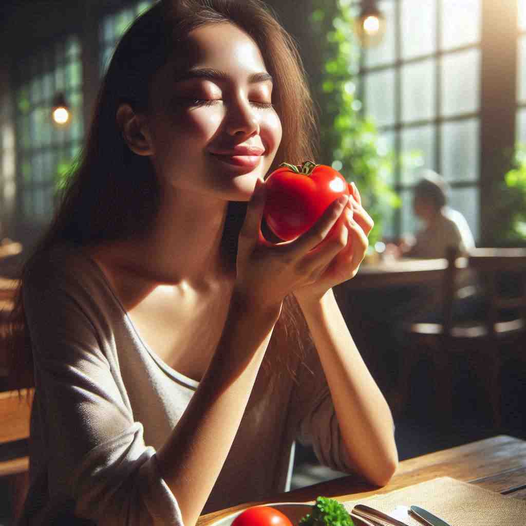 토마토를 먹는 사람