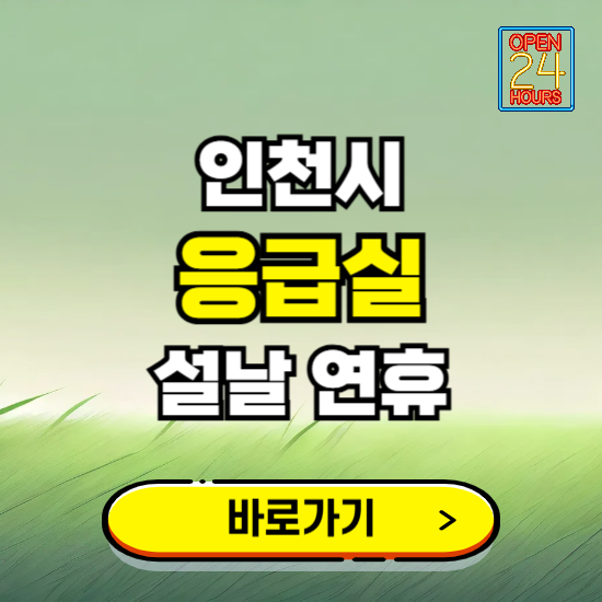 인천시 설날 연휴 비상진료 응급실 병원 찾기 ❘ 내근처 24시 야간 심야 휴일 가능한 곳