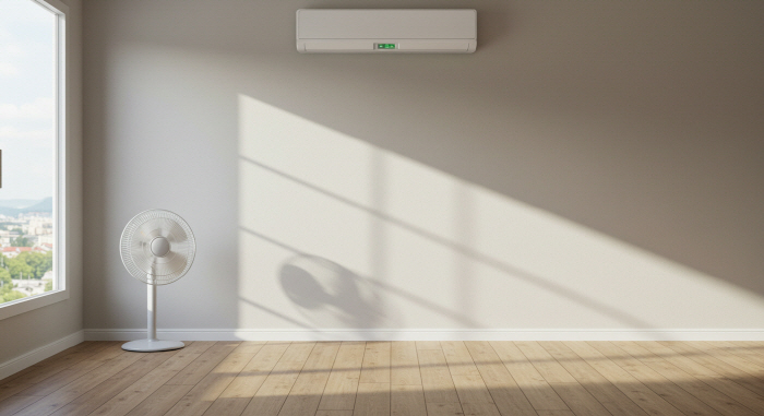 에어컨과 선풍기를 같이 사용하는 모습