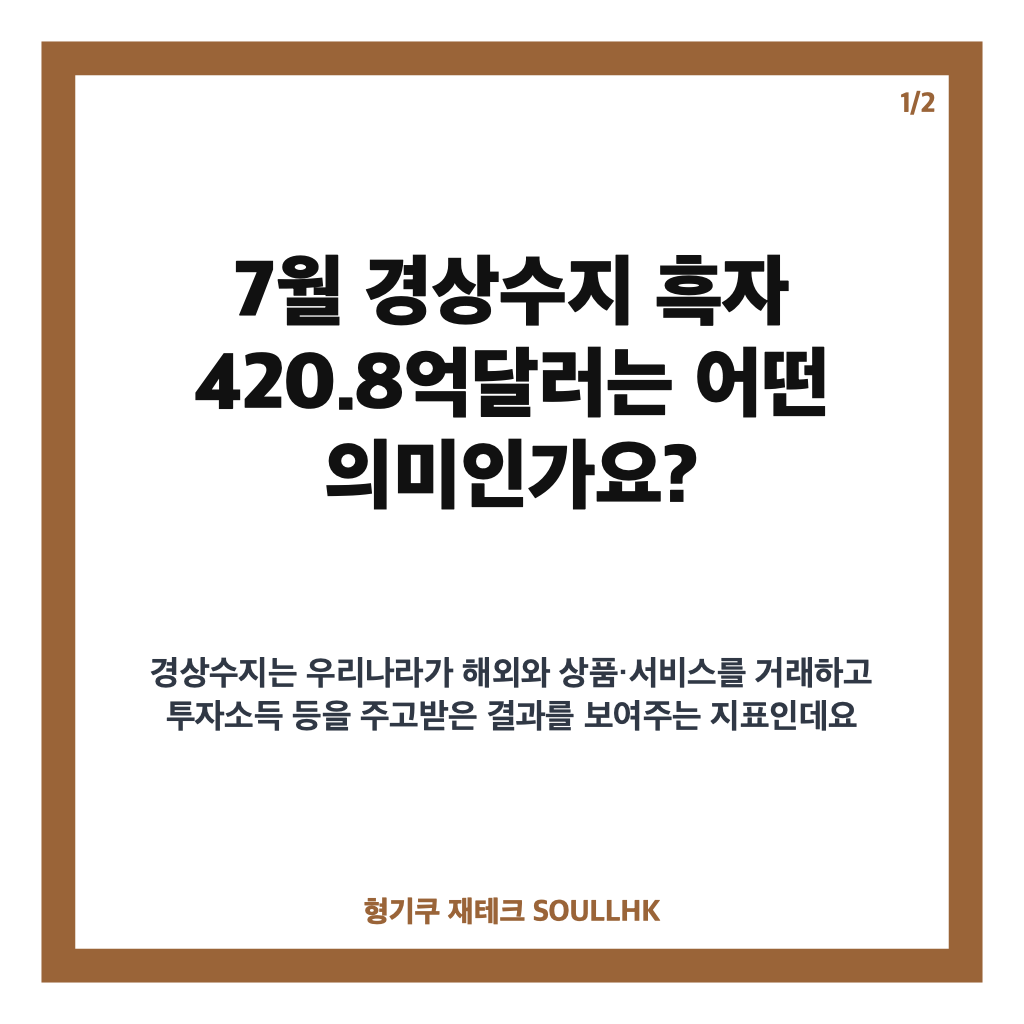 월 경상수지 흑자 420.8억달러, 역대 2위 기록한 배경 카드뉴스 1