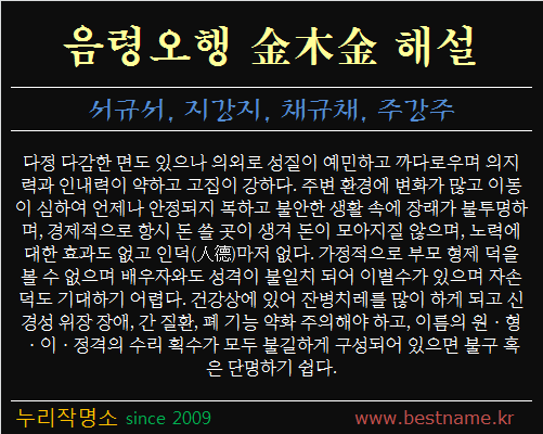 음령오행-금목금-해설