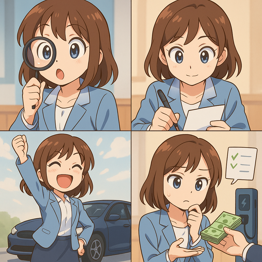 전기차 국비 보조금 신청 체크리스트 일러스트