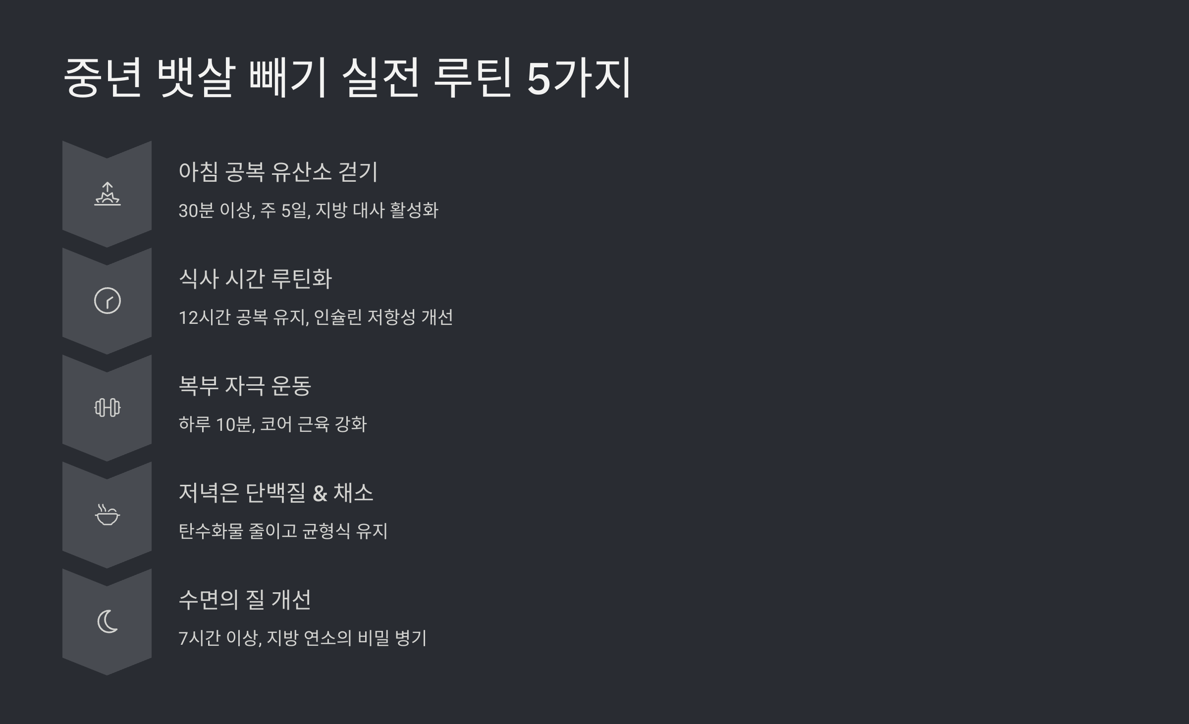 뱃살 빼기 실전 루틴 5가지