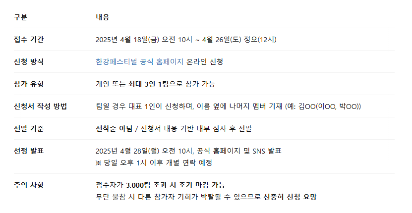 한강멍때리기대회 참가신청