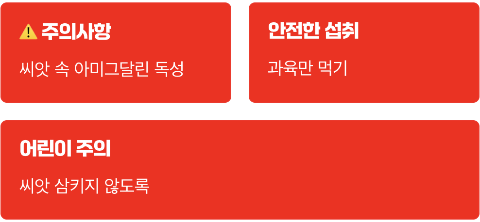 현명한 섭취, 씨앗은 절대 금물