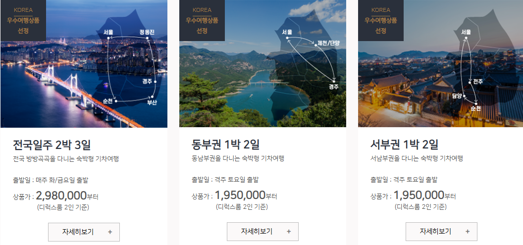 국내기차여행 해랑열차 코스 소개