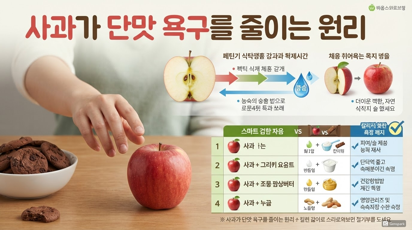 사과가 단맛 욕구를 줄이는 원리