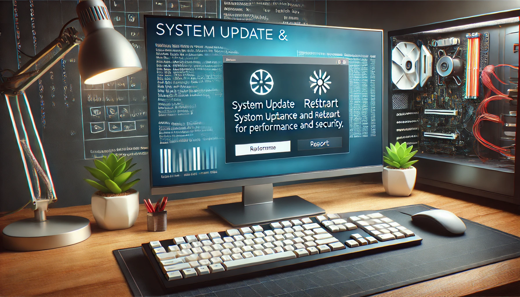 시스템 업데이트 및 재부팅 알림
