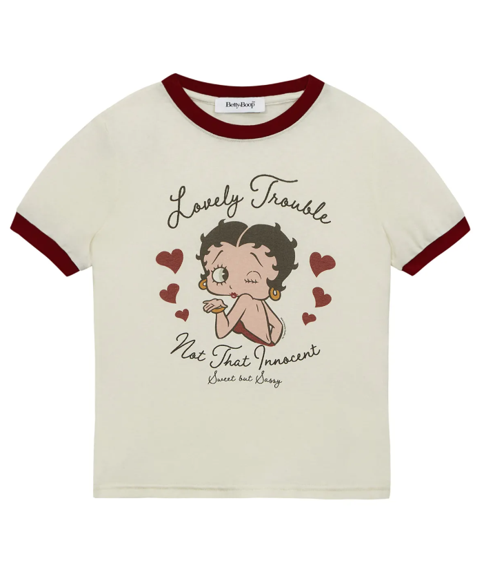 260306 윤은혜 인스타그램 CNVS 캔버스 베티붑 링거 반팔 티셔츠