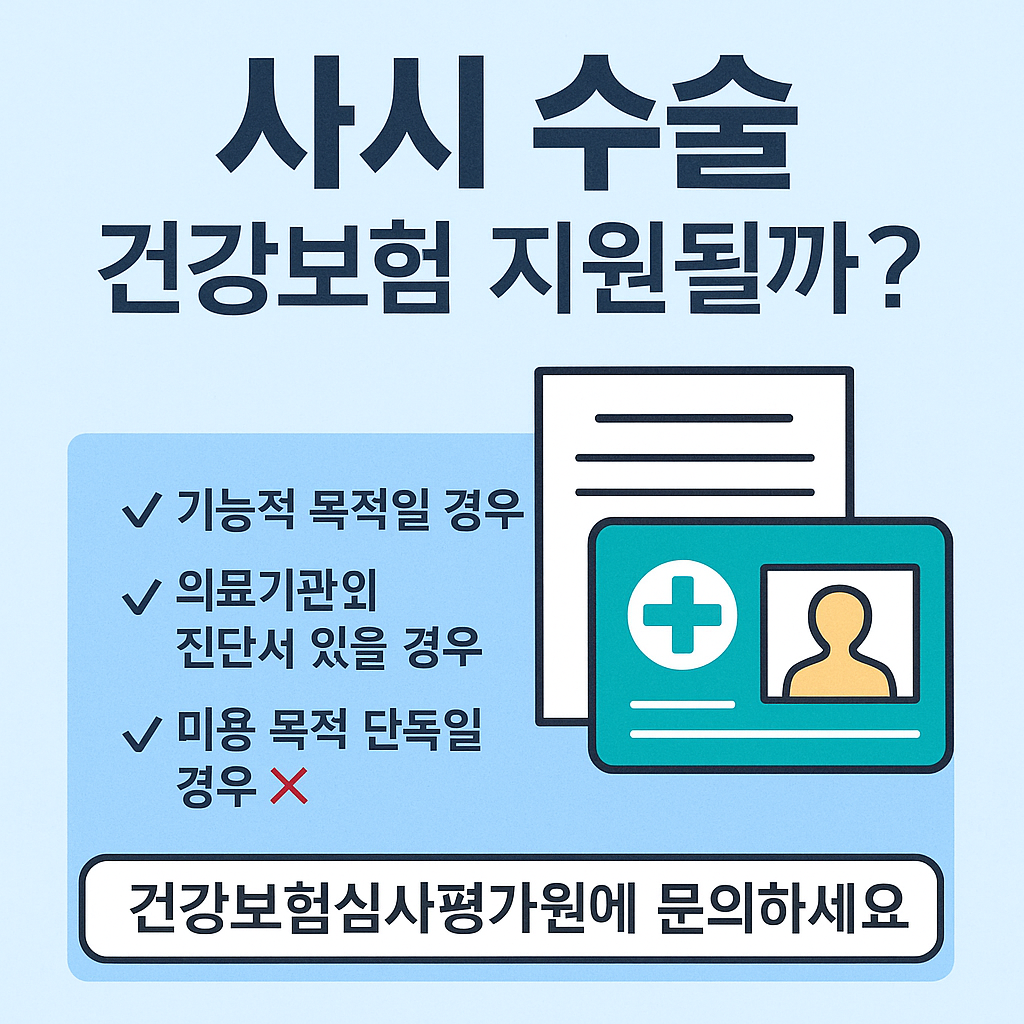 사시 수술과 건강보험 적용 여부