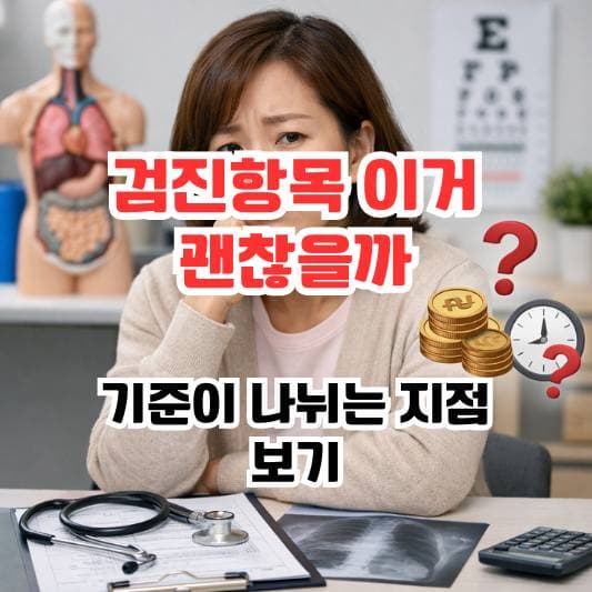 건강검진 고민하는 모습